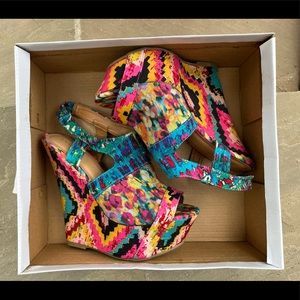 Colorful Wedge Heel